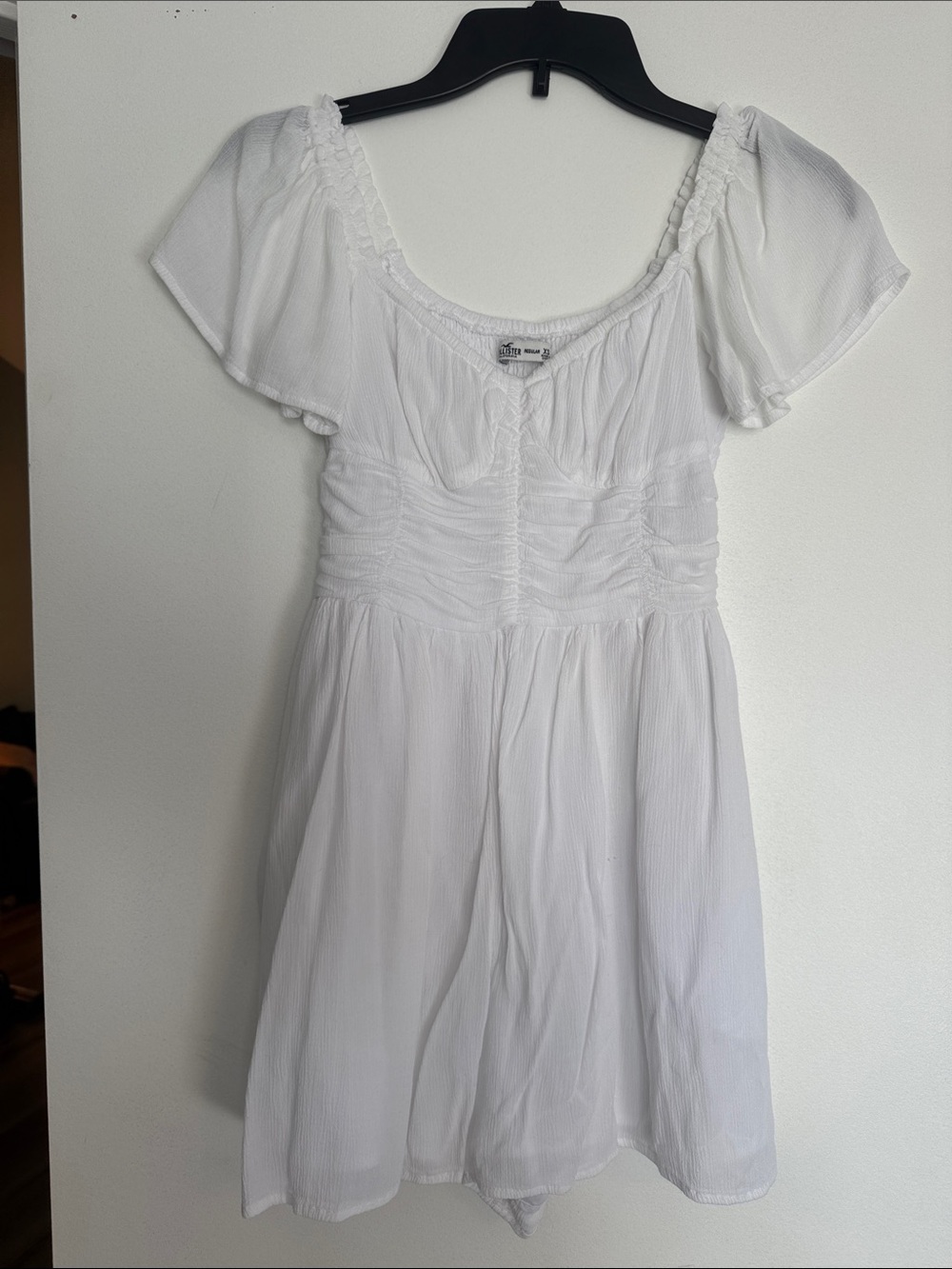 Hollister white smocked romper